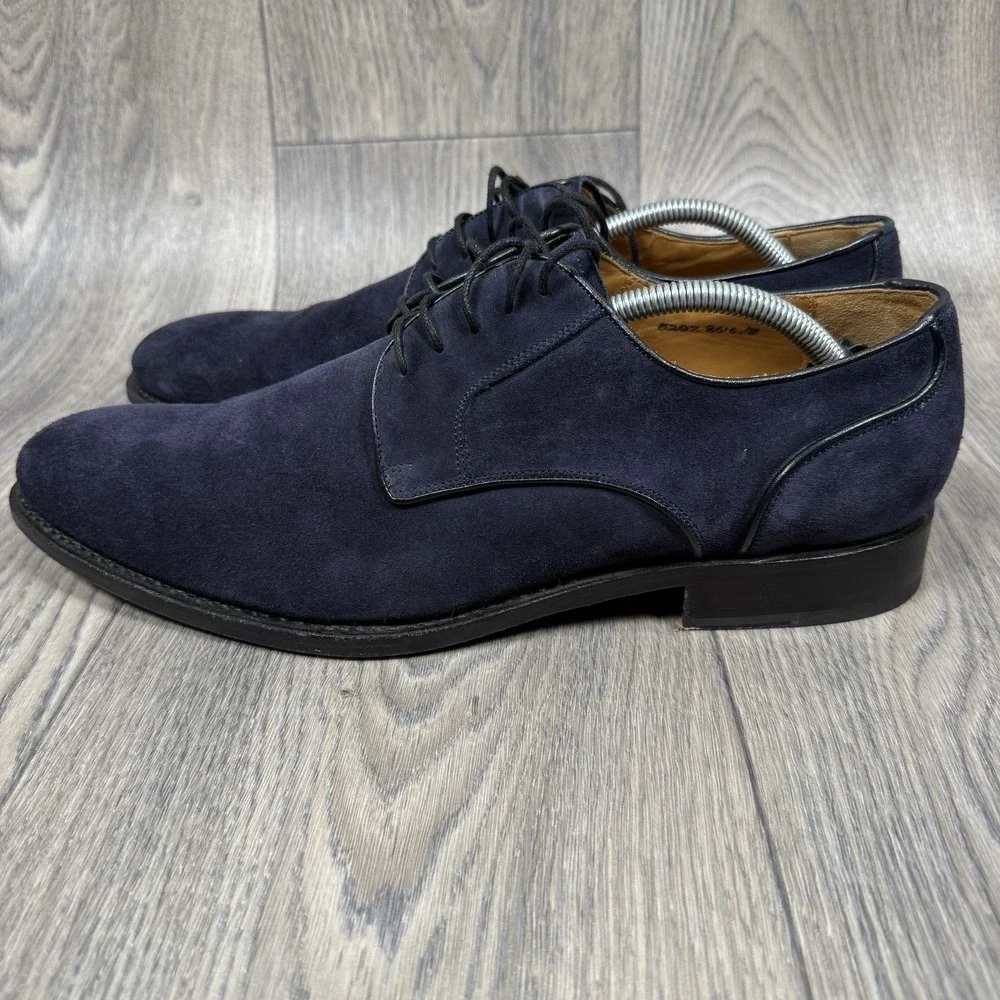 Ugo Vasare Blue Suede men shoes derby Sz 11